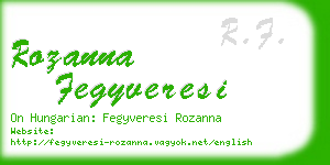 rozanna fegyveresi business card